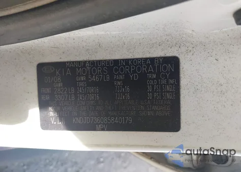 2008 Kia Sorento Ex from USA, damaged, VIN KNDJD736085840179